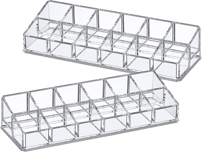 Amazing Abby - Glamour - 2-Pack 12-Slot Acrylic Nail Polish Organizer, Lipstick - Image 4