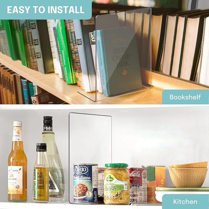 OKPOW Acrylic Shelf Dividers for Closet Organization: 12" Tall x 10" Deep - Image 6