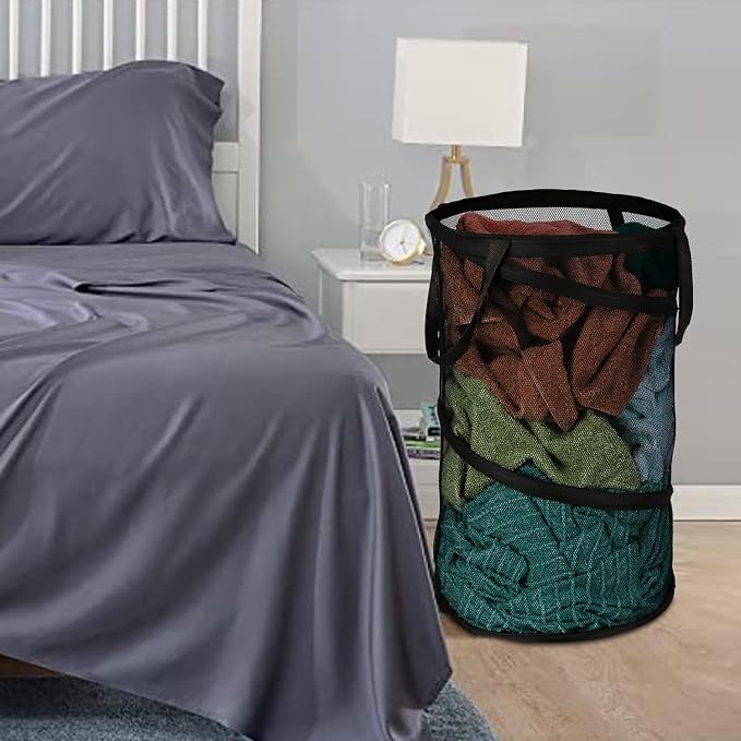 BATTOO Collapsible Laundry Basket Foldable Mesh Pop Up Hamper - Image 7