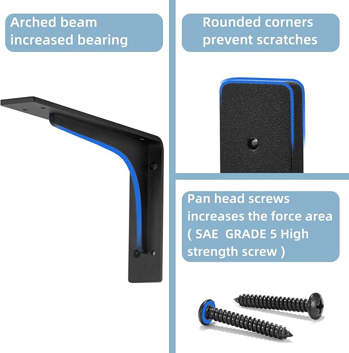 Shelf Bracket, L Shelf Brackets, max Load 300lbs, Premium Alloy Metal Heavy - Image 3