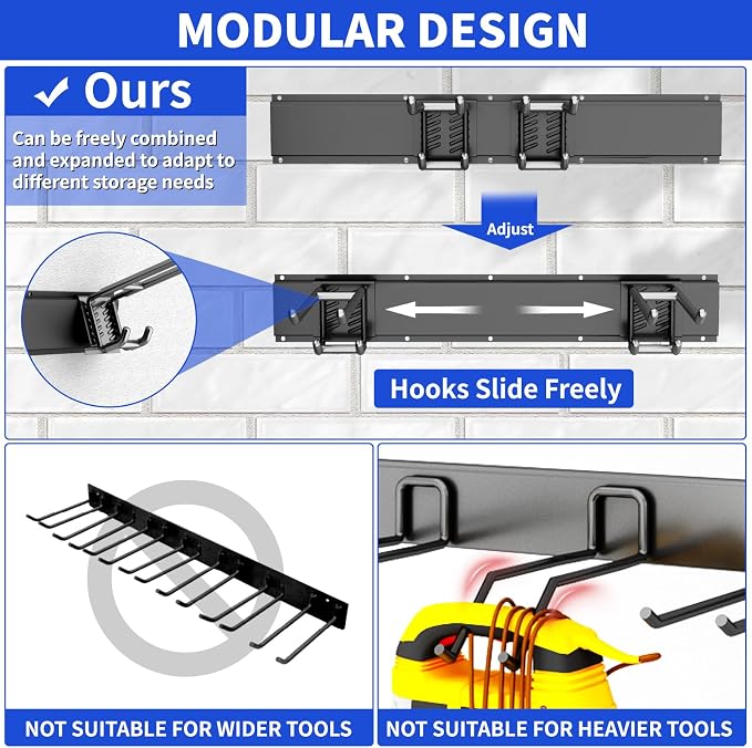 Garage Tool Organizer Wall Mount, 48inch Heavy Duty Garden Tool organizer - Image 4