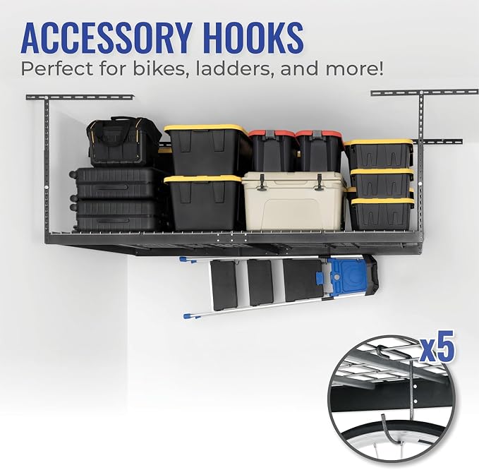 SafeRacks 4x8 Overhead Garage Storage Rack Heavy Duty - Image 4