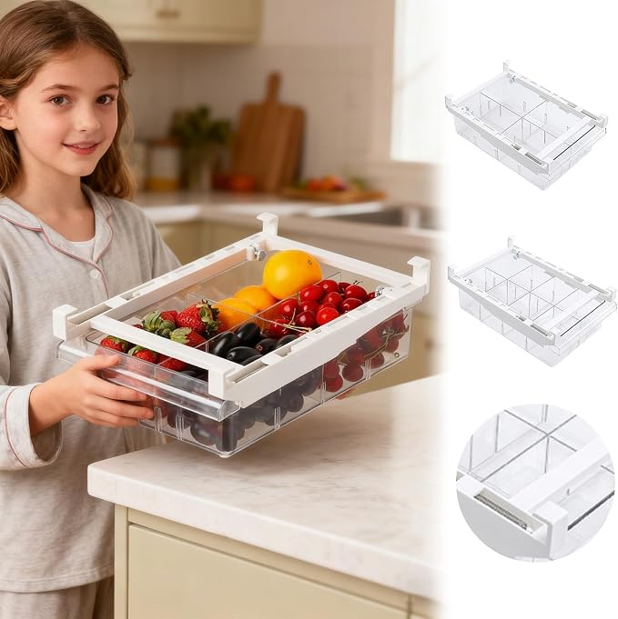 Fridge Drawer Organizer, Refrigerator Organizer Bins, Pull Out - Image 4