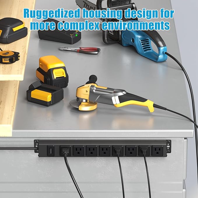 HHSOET Magnetic Mount Power Strip, 8 Outlet Mountable Socket, Metal Heavy Duty - Image 6
