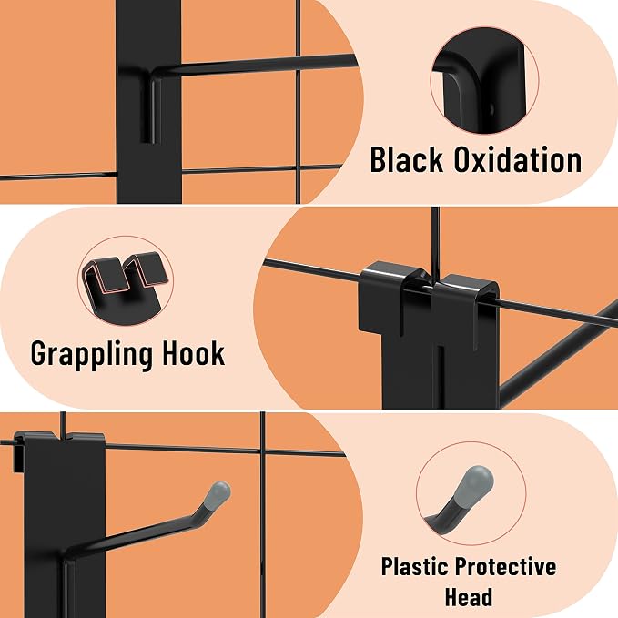HUHOLE Gridwall Hooks 4 Inch, Hook - Image 4