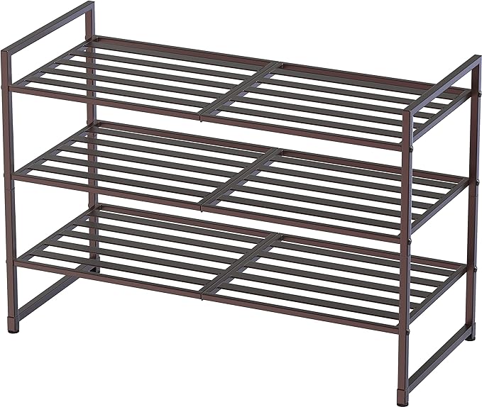 Simple Houseware 3-Tier Stackable Metal Panel Shoes Rack by SimpleHouseware