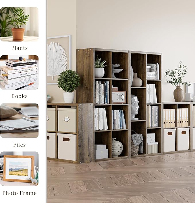 Cube Storage Organizer Bookcase, Decorative 11 inch Open Back Cubical Shelf - Image 6