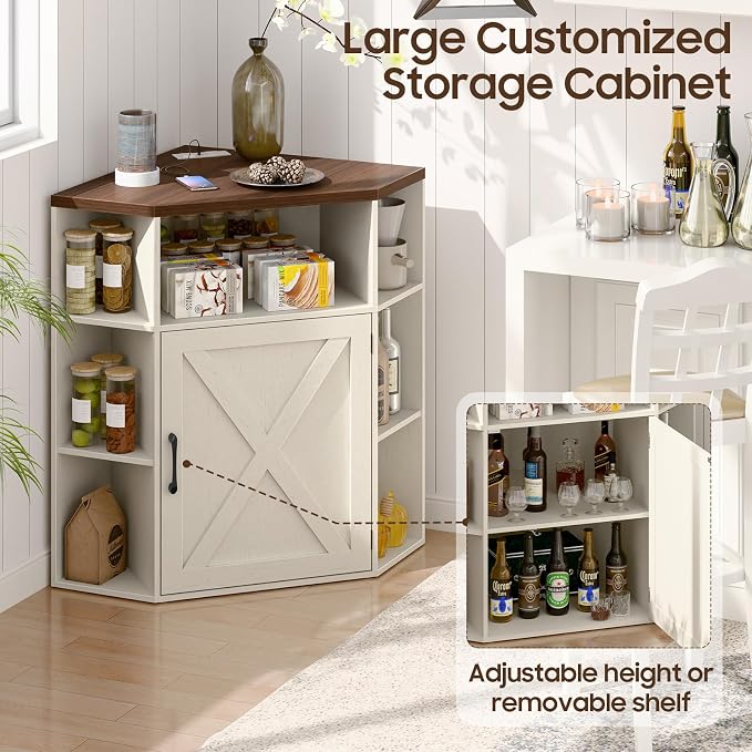 Vabches Corner Cabinet, Corner Storage Shelf - Image 6