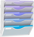 5 Tier Hanging Wall File Organizer, Mesh Mail Paper Orgnization Hanging File by Gawerk