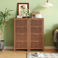 Mid-Century Fluted 8 Drawers Dresser, Modern Wooden Tall Dresser by LSKTGA