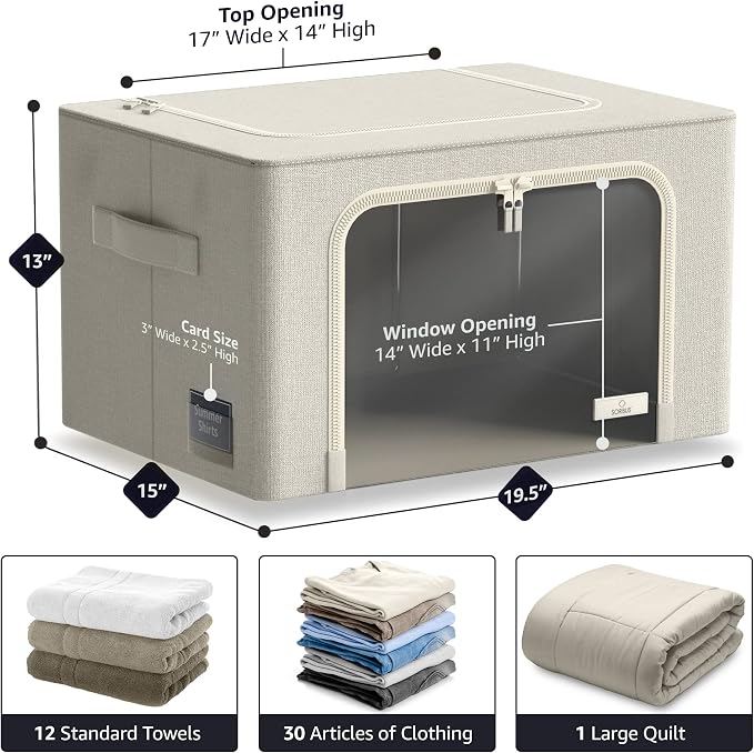 Sorbus Storage Bins with Metal Frame - Image 2