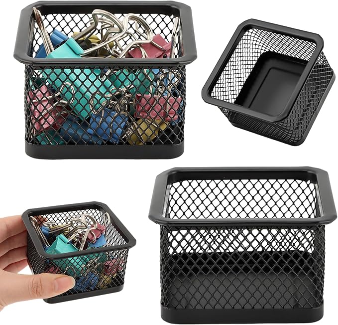 Paper Clip Holder for Desk, Paperclip Holders Mesh Paperclip Dispenser - Image 9