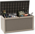 DRATO 320 Gallon Deck Box, Outdoor Large Waterproof Resin Storage Box by DRATOprovidesawarmandcozy