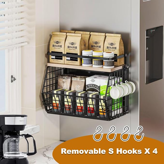 2 Set Magnetic Shelf for Fridge, Onion and Potato Spice Snacks Fruit and - Image 7