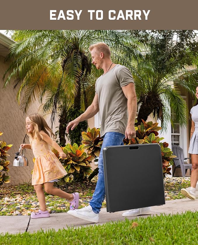 FanttikOutdoor 4ft Portable Folding Table, One-Handed Height Adjustment - Image 4