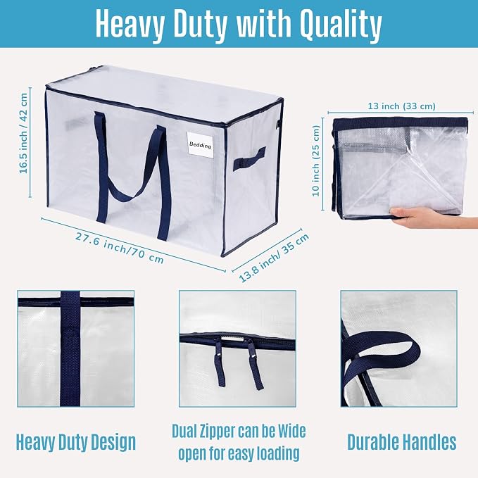 VENO 6 Pack Moving Bags and Large Christmas Storage Bins - Image 3