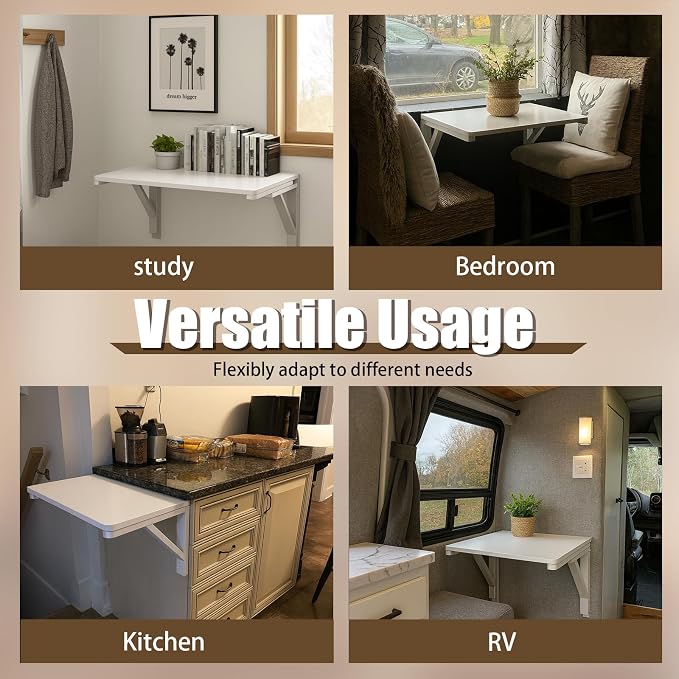 MM MELISEN Wall Mounted Folding Table, Space-Saving Design - Image 5