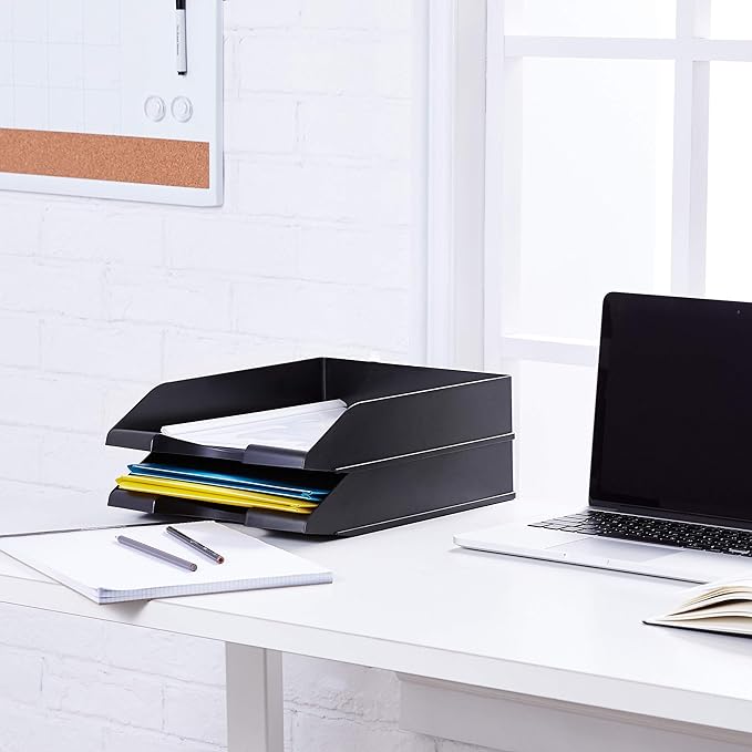 Amazon Basics Rectangular, Stackable Office Letter Organizer Desk Tray - Image 5
