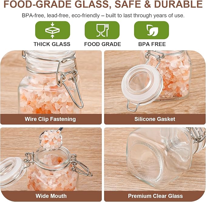 12 Pack Spice Jars, 4 oz Glass Containers - Image 4