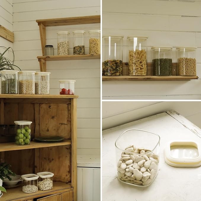8pcs Square Pantry Glass Jars - Image 6