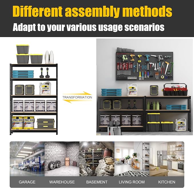 PrimeZone 48" W x 18" D x 72" H Garage Shelving Heavy Duty - Image 5