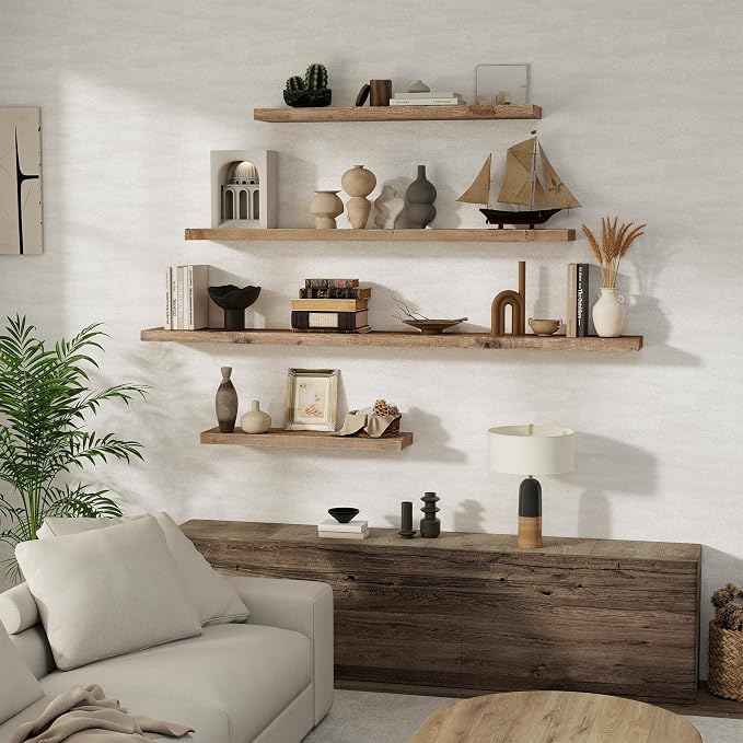 Floating Shelves Reclaimed Barnwood - Image 2
