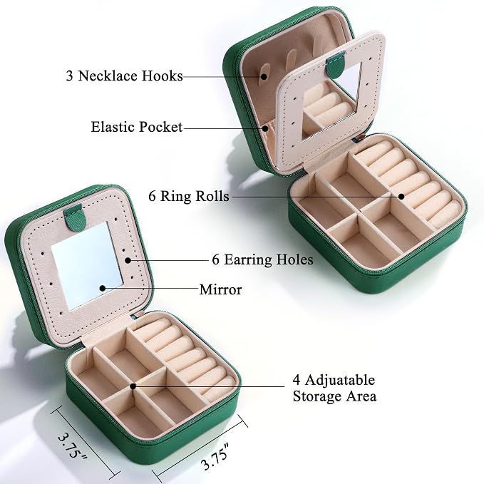 Parima Travel Jewelry Box for Girls Women, Initial Organizer Must Haves Case - Image 3