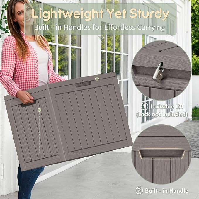 Outdoor Storage Box, Resin Deck Boxes Indoor and outdoor, Waterproof Storage - Image 5