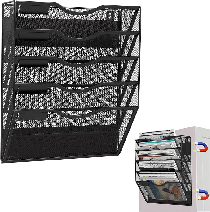 5-Tier Magnetic File Holder, No Drilling Installation File Cabinet Organizer - Image 8