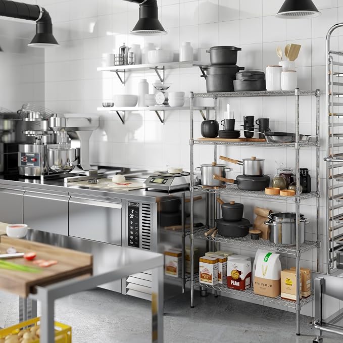 14" Deep x 36" Wide x 64" Height Wire Shelving Kit | 5-Tier | NSF Commercial - Image 6