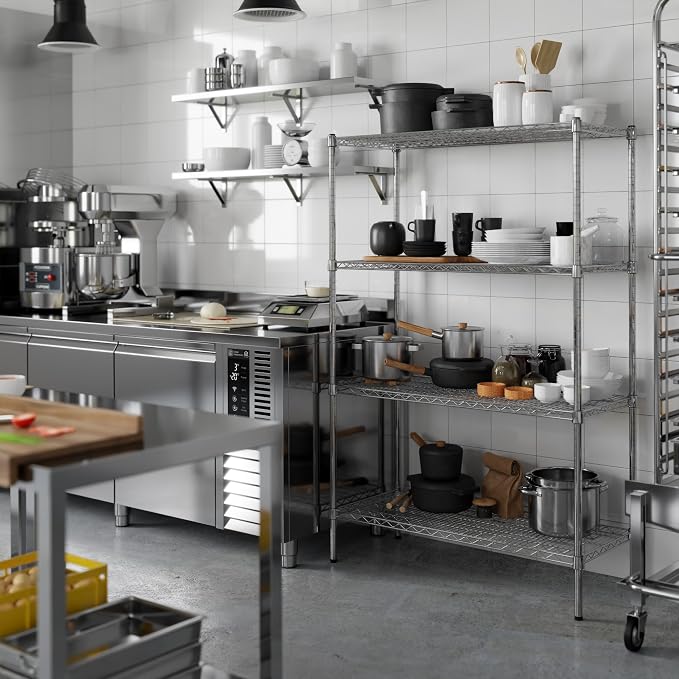 18" Deep x 42" Wide x 64" Height Wire Shelving Kit | 4-Tier | NSF Commercial - Image 2