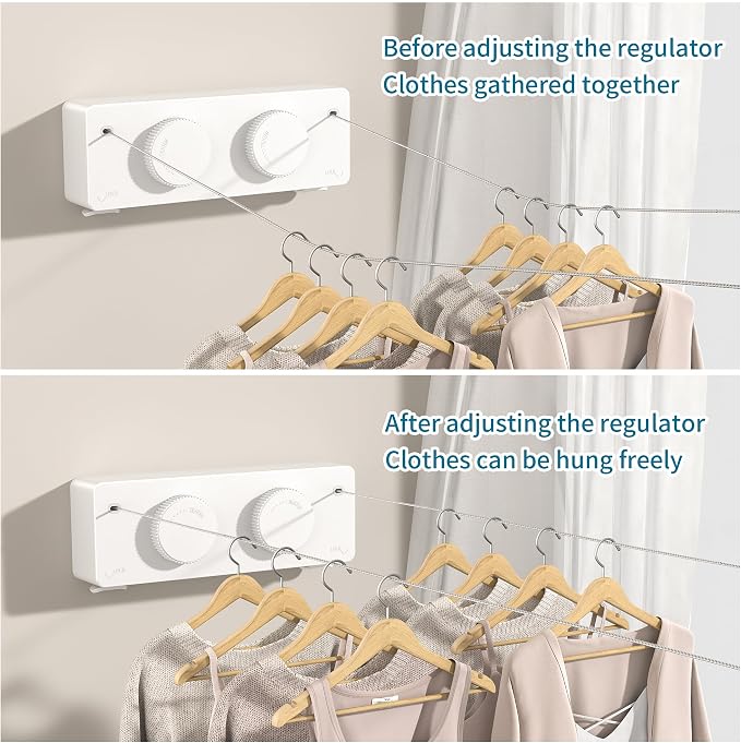 Retractable Clothesline Heavy Duty Clothes Drying Laundry Line Wall Mounted - Image 4