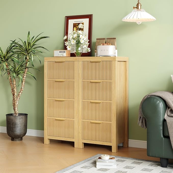 Mid-Century Modern Tall Wooden Dresser - Image 8