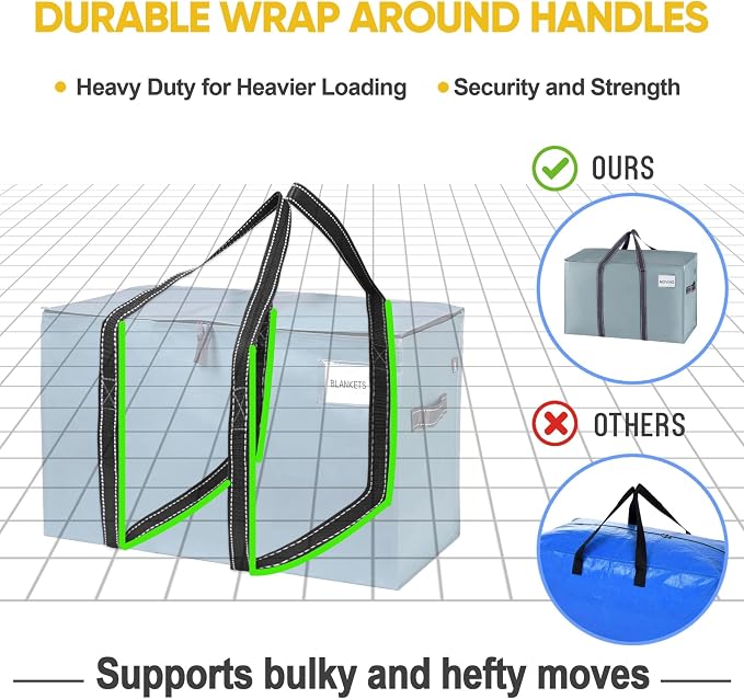VENO 6 Pack Moving Bags and Large Christmas Storage Bins - Image 5
