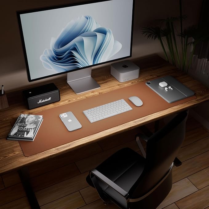 Aothia Leather Desk Pad Protector, Office Mat, Large Mouse Pad, Laptop Desk Pad - Image 7