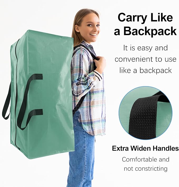 6 Pack Heavy Duty Extra Large Moving Bags W/Backpack Straps - Image 4