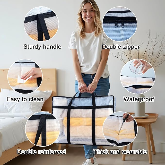 6 Pack Clear Blanket Storage Bags - Image 3