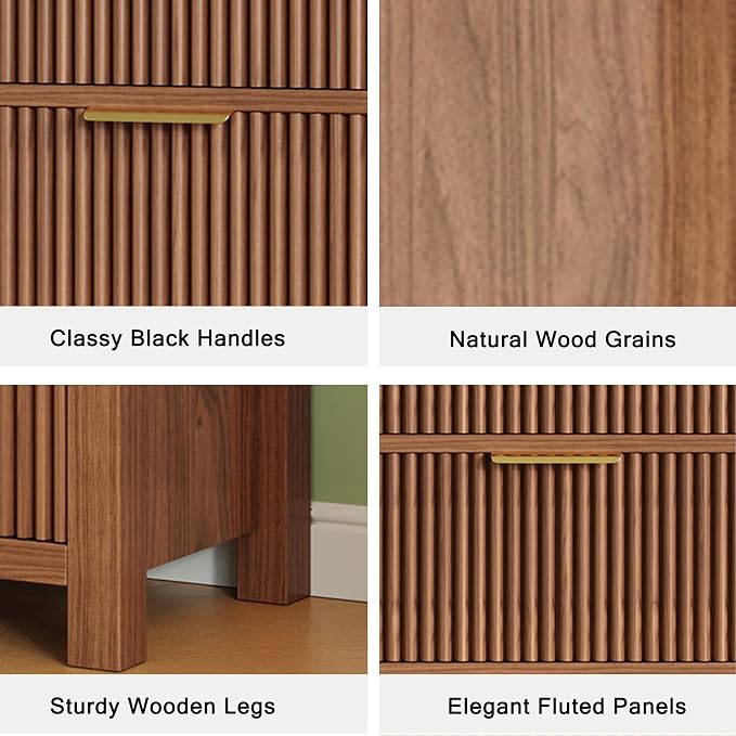 Mid-Century Modern Tall Wooden Dresser - Image 5