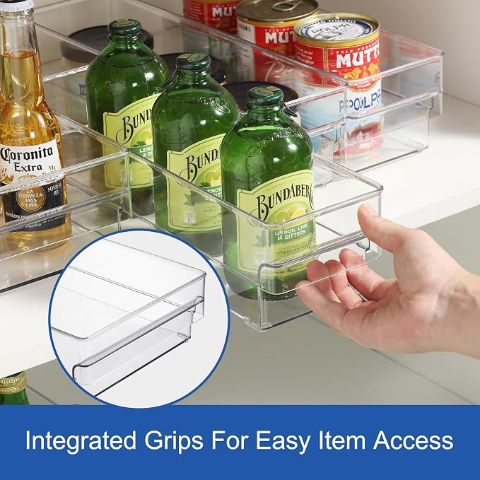 Plastic Storage Bins, 2 Pack Stackable Fridge Organizer Bins, Freezer Storage - Image 3