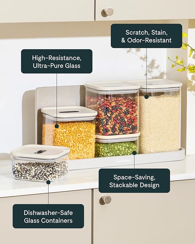 Caraway 1qt Glass Airtight Food Storage Container - Image 4