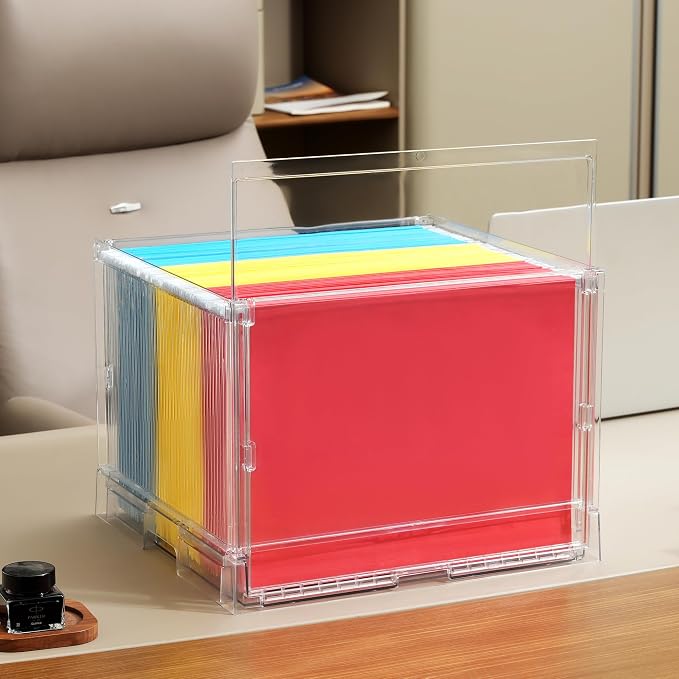 UMAIL File Box, Hanging File Organizer, Portable Storage Bins - Image 8