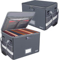 ENGPOW File Box with Lock, Fireproof Document Box with Pockets, Collapsible by ENGPOW