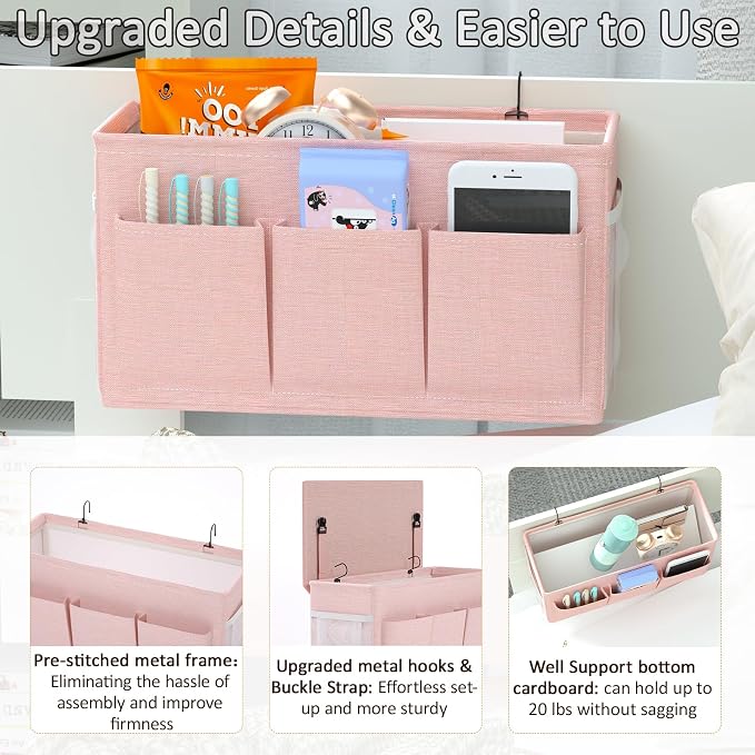 Dual-purpose Bedside Caddy Bedside Organizer, Bed Caddy - Image 3