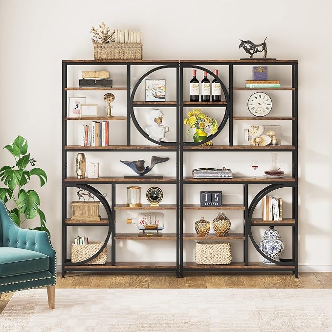 Tribesigns Bookshelf, Industrial 8-Tier Etagere Bookcases, 77-Inch Tall Book - Image 2