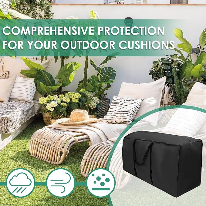 4 Pack Outdoor Cushion Storage Bag Large Storage Bags - Image 5