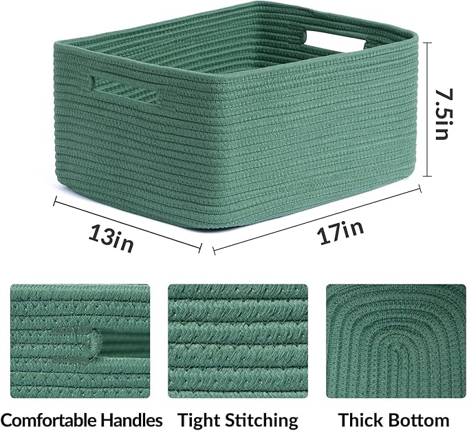 Large Storage Baskets for Organizing, Closet Shelf Baskets for Clothes Blanket - Image 2