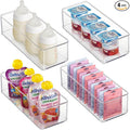 4 PACK Freezer Organizer Bins Clear Stackable Storage Bins by HEYUZB