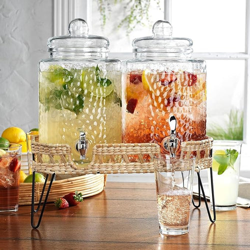 1.5 Gallon Hammered Glass Drink Dispenser - Image 2