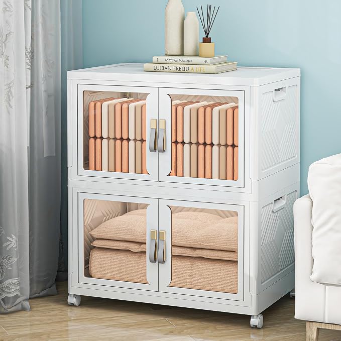 Large Clear Stackable Storage Bins by Unknown