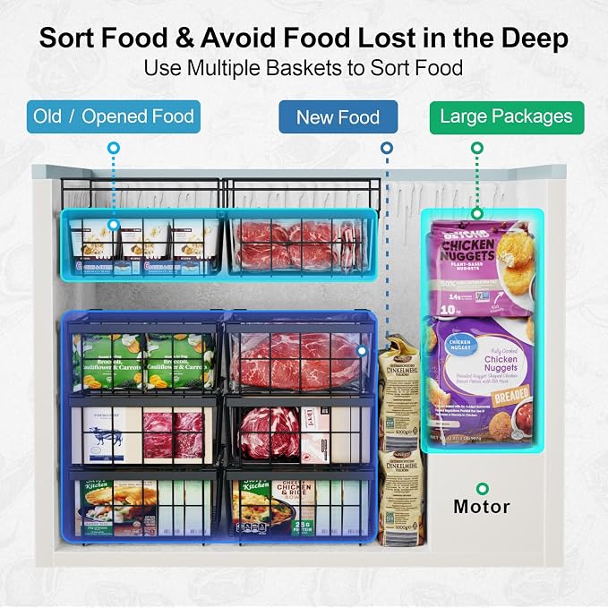 iSPECLE Large Expandable Freezer Organizer Bins - Image 2